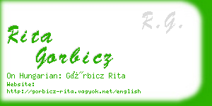 rita gorbicz business card